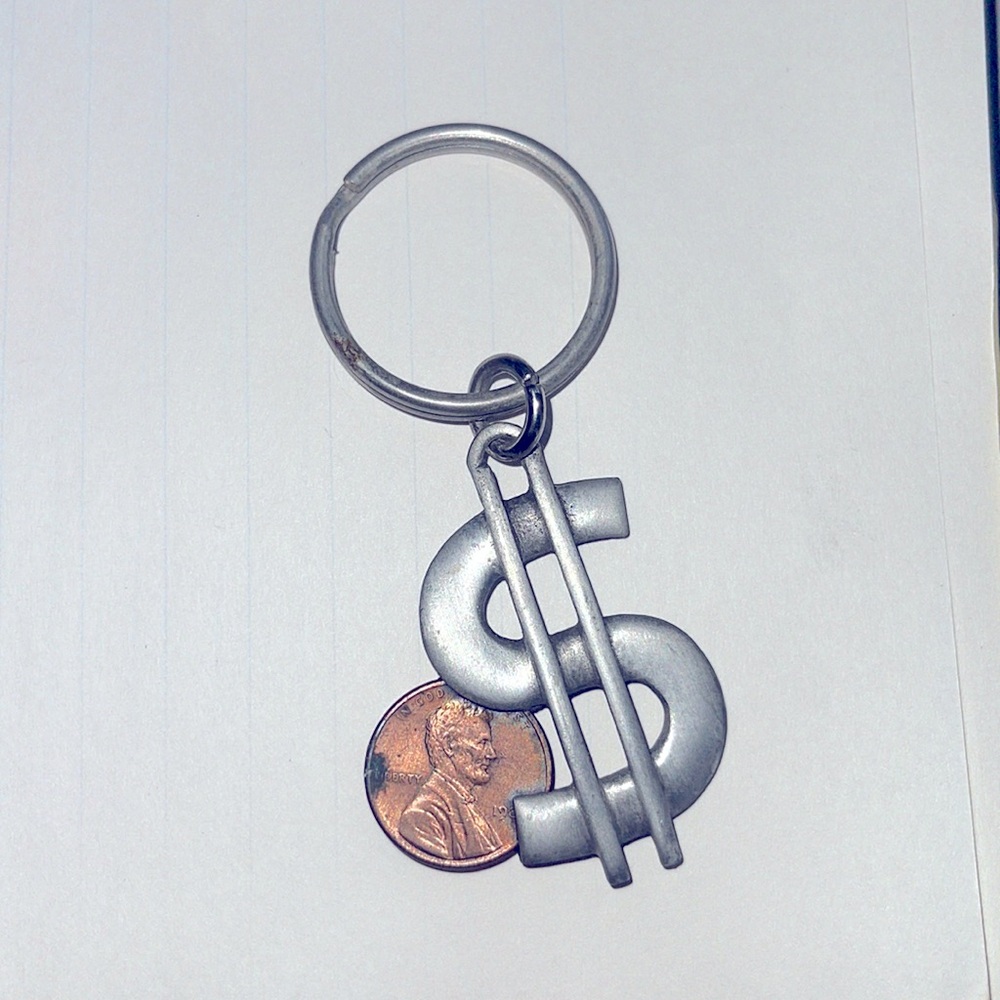 Money Sign with Penny Keychain